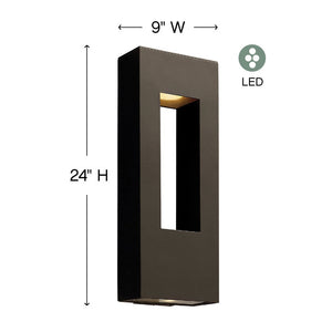 Draco 9" Large Wall Mount Lantern, Bronze