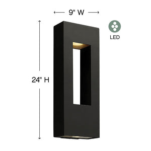 Draco 9" Large Wall Mount Lantern, Satin Black