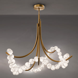 Parel Semi-Flush Mount, Aged Brass