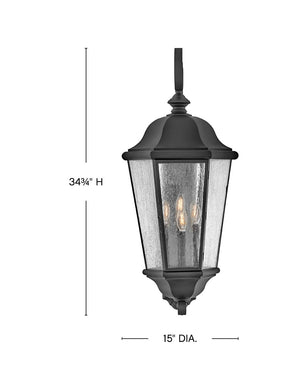 Dorado 15" Four Lights Extra Large Wall Mount Lantern, Black