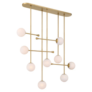 Odelia Linear Chandelier, Legacy Brass