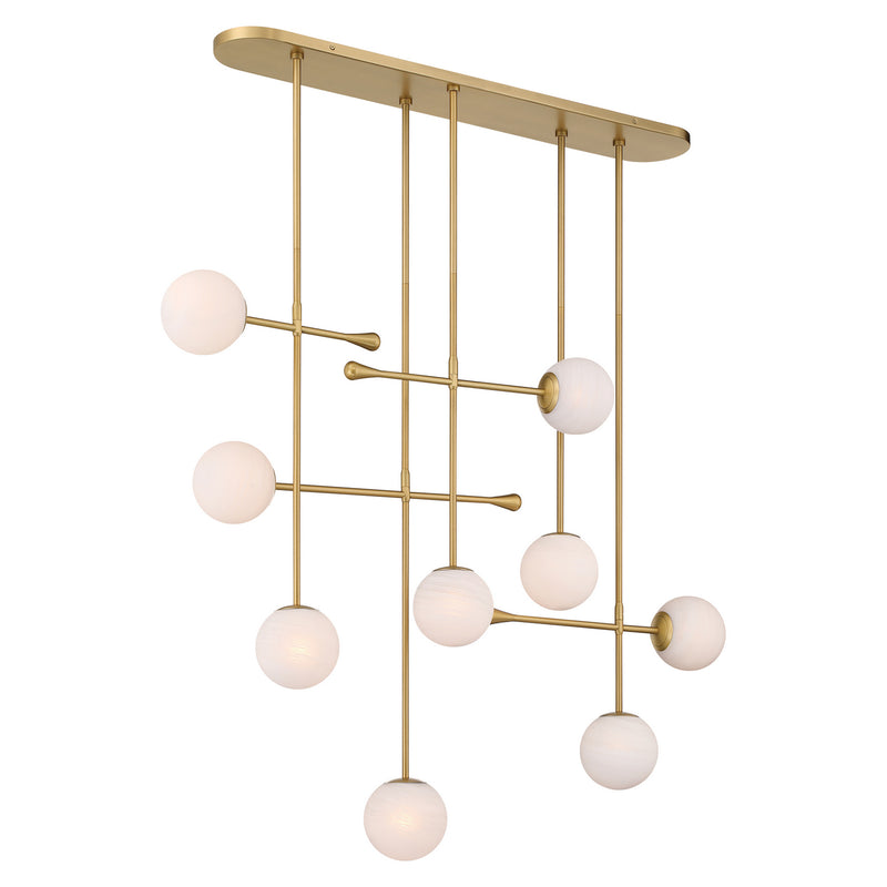 Odelia Linear Chandelier, Legacy Brass