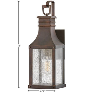 Crest 6" One Light Medium Wall Mount Lantern, Blackened Copper