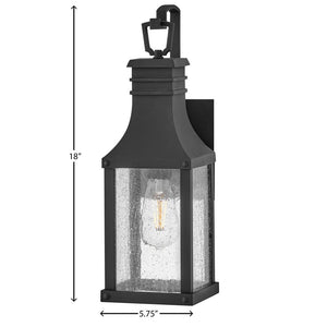 Crest 6" One Light Medium Wall Mount Lantern, Museum Black