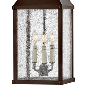 Crest 9" Three Lights Large Hanging Lantern, Blackened Copper
