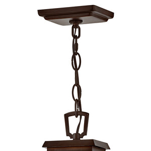 Crest 9" Three Lights Large Hanging Lantern, Blackened Copper