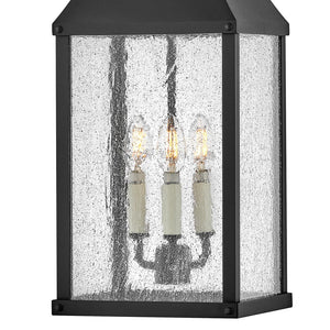 Crest 9" Three Lights Large Hanging Lantern, Museum Black