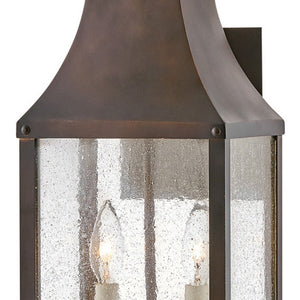 Crest 8" Two Lights Large Wall Mount Lantern, Blackened Copper