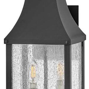 Crest 8" Two Lights Large Wall Mount Lantern, Museum Black