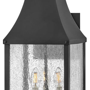 Crest 9" Three Lights Large Wall Mount Lantern, Museum Black