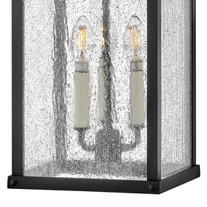 Crest 9" Three Lights Large Wall Mount Lantern, Museum Black