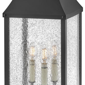 Crest 9" Three Lights Large Pier Mount Lantern, Museum Black