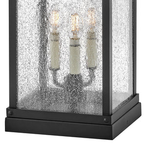 Crest 9" Three Lights Large Pier Mount Lantern, Museum Black