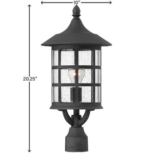 Fjord 10" One Light Medium Post Mount Lantern, Black