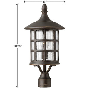 Fjord 10" One Light Medium Post Mount Lantern, Oil Rubbed Bronze