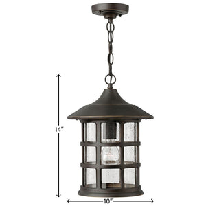 Fjord 10" One Light Medium Hanging Lantern, Oil Rubbed Bronze