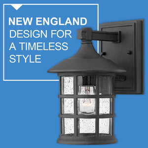Fjord 8" One Light Small Wall Mount Lantern, Black