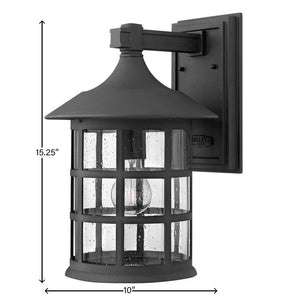 Fjord 10" One Light Medium Wall Mount Lantern, Black