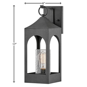 Mantle 6" One Light Medium Wall Mount Lantern, Distressed Zinc