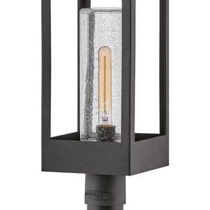 Mantle 8" One Light Large Post Mount Lantern, Distressed Zinc