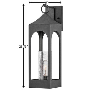 Mantle 6" One Light Large Wall Mount Lantern, Distressed Zinc