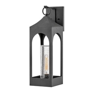 Mantle 8" One Light Large Wall Mount Lantern, Distressed Zinc
