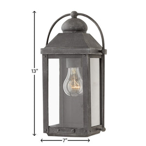 Kiosk 7" One Light Small Wall Mount Lantern, Aged Zinc