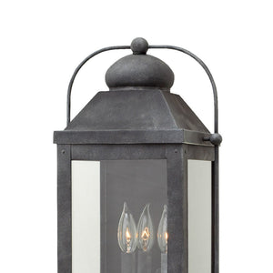 Kiosk 11" Three Lights Large Wall Mount Lantern, Aged Zinc