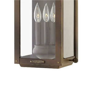 Kiosk 11" Three Lights Large Wall Mount Lantern, Light Oiled Bronze