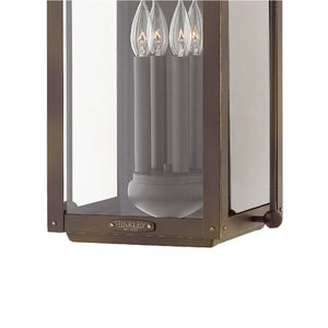 Kiosk 13" Four Lights Large Wall Mount Lantern, Light Oiled Bronze