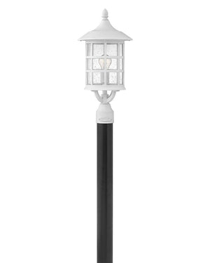 Grotto 8" One Light Medium Post Mount Lantern, Textured White