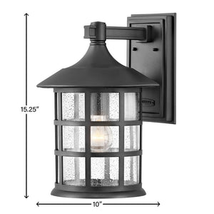 Grotto 10" One Light Medium Wall Mount Lantern, Textured Black