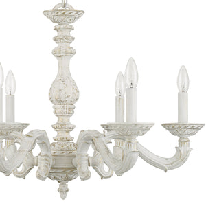 Maison Parisienne 28'' Six Light Chandelier, Antique White Alt 4.jpg
