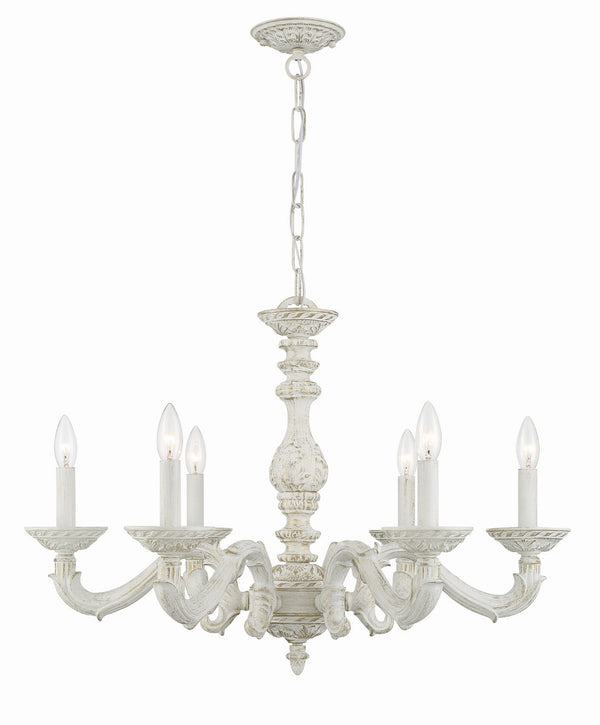 Maison Parisienne 28'' Six Light Chandelier, Antique White - Main Product Image.jpg