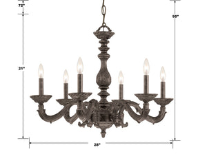 Maison Parisienne 28'' Six Light Chandelier, Venetian Bronze - Alternate Product Image 1.jpg