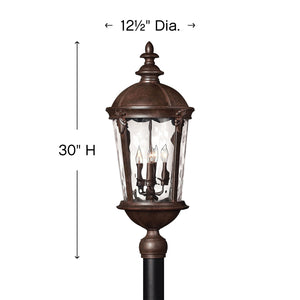 Oculus 12" Four Lights Large Post Mount Lantern, River Rock