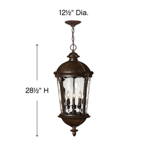 Oculus 12" Four Lights Large Hanging Lantern, River Rock