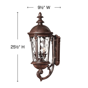 Oculus 9" Three Lights Large Wall Mount Lantern, River Rock
