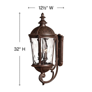 Oculus 12" Four Lights Large Wall Mount Lantern, River Rock