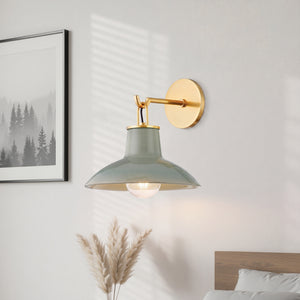 Caara 10" One Light Wall Sconce, Aged Brass / Ceramic Moss Crackle