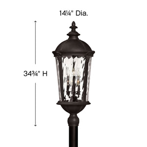 Oculus 14" Six Lights Extra Large Post Top or Pier Mount Lantern, Black