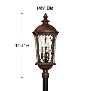 Oculus 14" Six Lights Extra Large Post Post Top or Pier Mount Lantern, River Rock