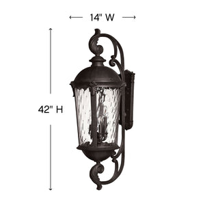Oculus 14" Six Lights Double XL Wall Mount Lantern, Black