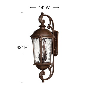 Oculus 14" Six Lights Double XL Wall Mount Lantern, River Rock