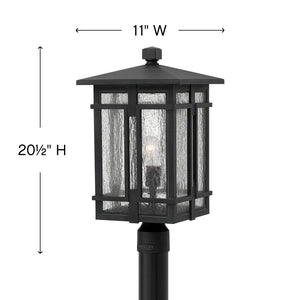Hearth 11" One Light Medium Post Mount Lantern, Museum Black