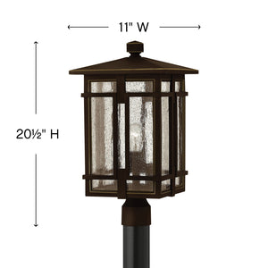 Hearth 11" One Light Medium Post Mount Lantern, Oil Rubbed Bronze