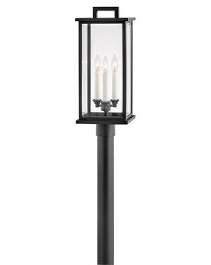 Zephyr 9" Three Lights Large Post Mount Lantern, Black