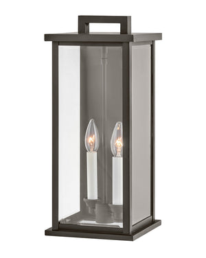 Zephyr 18" Two Lights Medium Wall Mount Lantern, Oil Rubbed Bronze