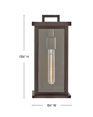 Zephyr 6" One Light Small Wall Mount Lantern, Oil Rubbed Bronze