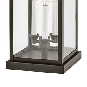 Zephyr 9" Three Lights Medium Pier Mount Lantern, Oil Rubbed Bronze